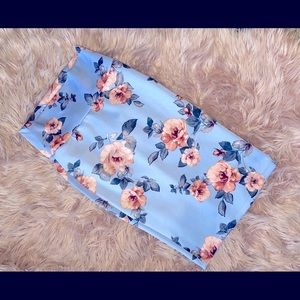Floral blue pencil skirt!